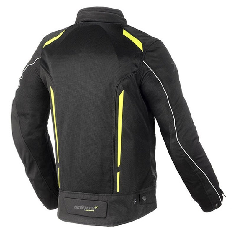 Veste moto SEVENTY DEGREES SD-JT32 noir-jaune fluo