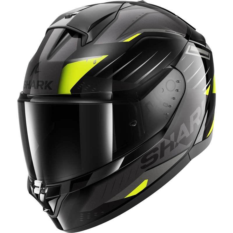 Casque moto intégral SHARK RIDILL 2 BERSEK noir-gris-jaune fluo