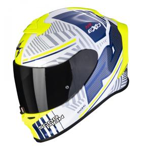 Casque intégral Scorpion EXO-R1 EVO Air Victory blanc-bleu-jaune