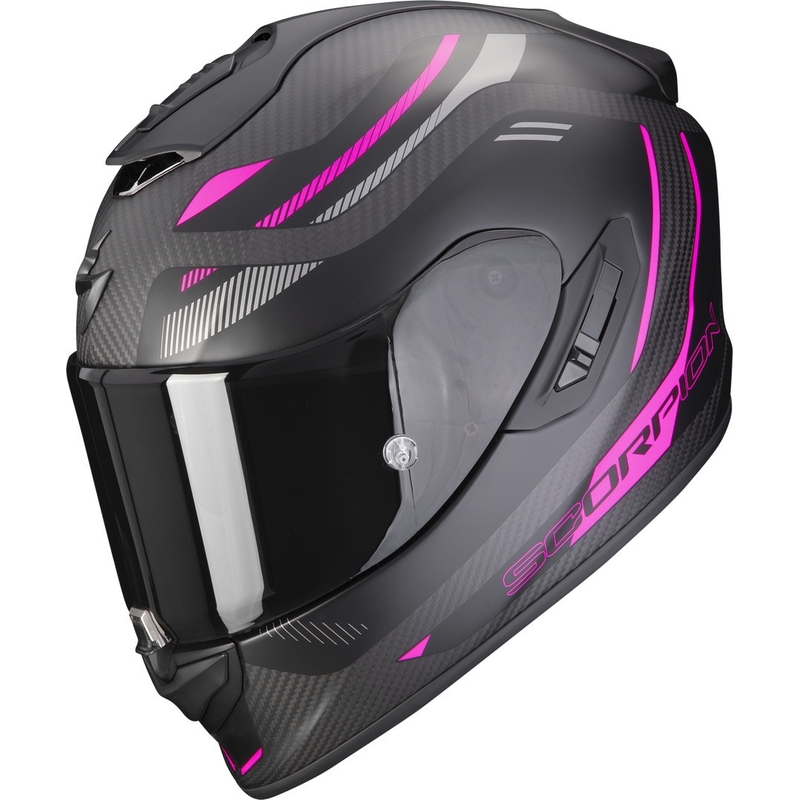 Casque moto intégral Scorpion EXO-1400 EVO Carbon Air Kydra noir-rose