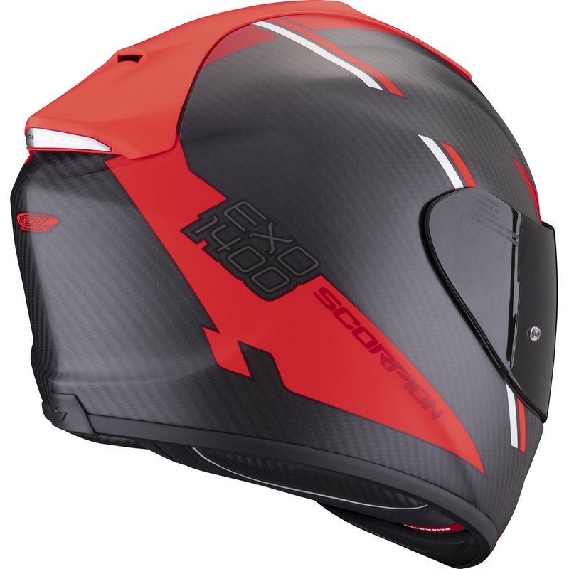 Casque intégral Scorpion EXO-1400 EVO Carbon Air Kendal noir-rouge