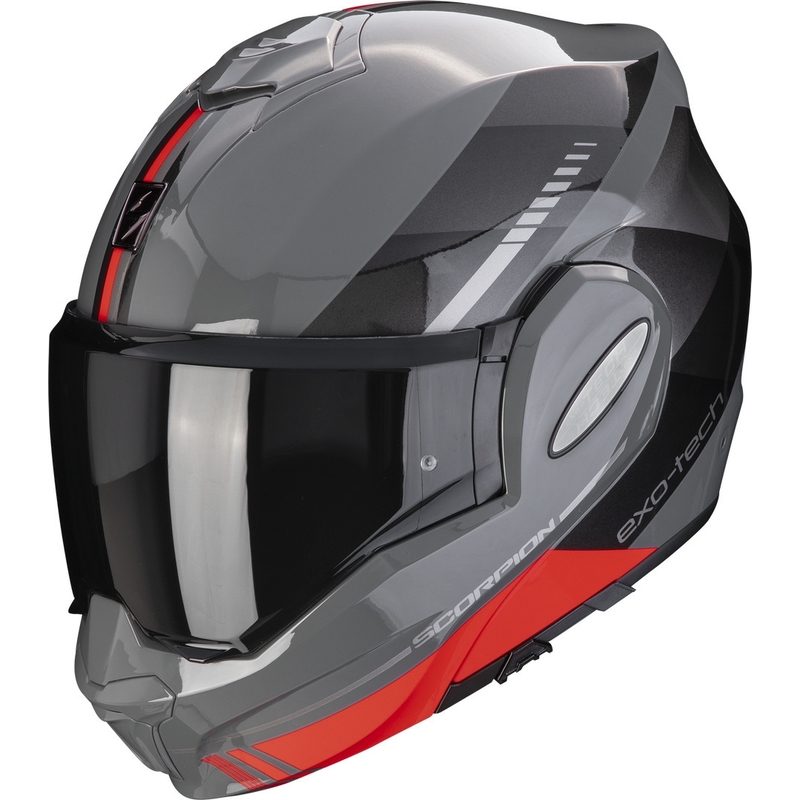 Casque de moto pliable Scorpion EXO-TECH EVO Genre gris-noir-rouge