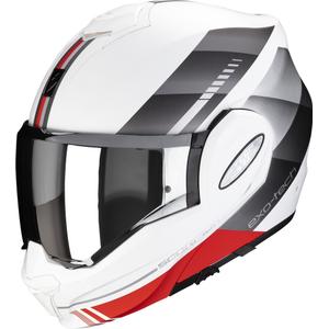 Casque moto pliable Scorpion EXO-TECH EVO Genre blanc-argent-rouge