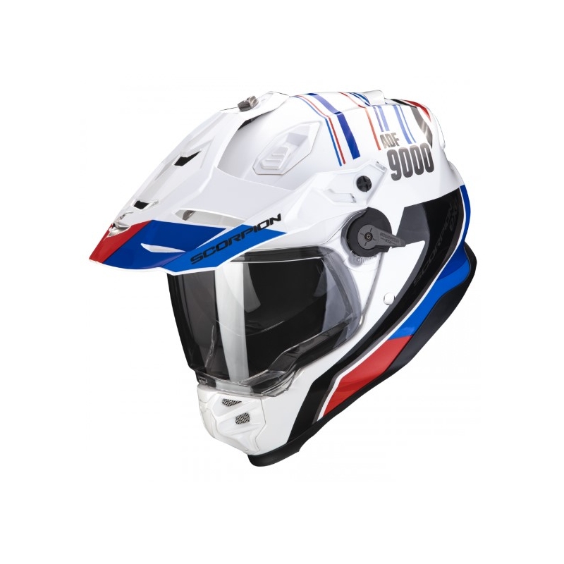 Casque moto enduro SCORPION ADF-9000 AIR Desert blanc-bleu-rouge