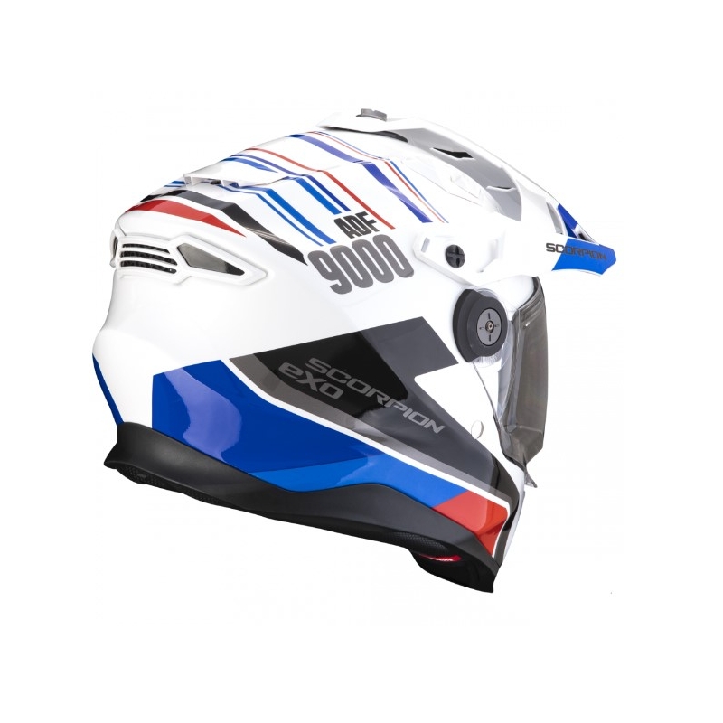 Casque moto enduro SCORPION ADF-9000 AIR Desert blanc-bleu-rouge