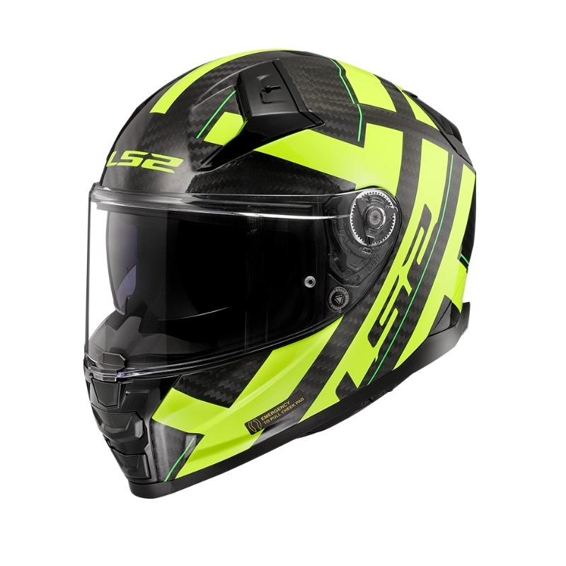 Casque moto intégral LS2 FF811 Vector II C Strong noir-jaune fluo