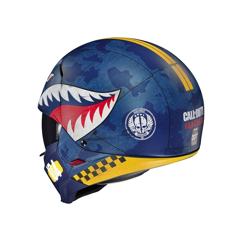 Casque ouvert avec masque HJC i20 Vanguard Call Of Duty MC2SF blanc-jaune-rouge-bleu