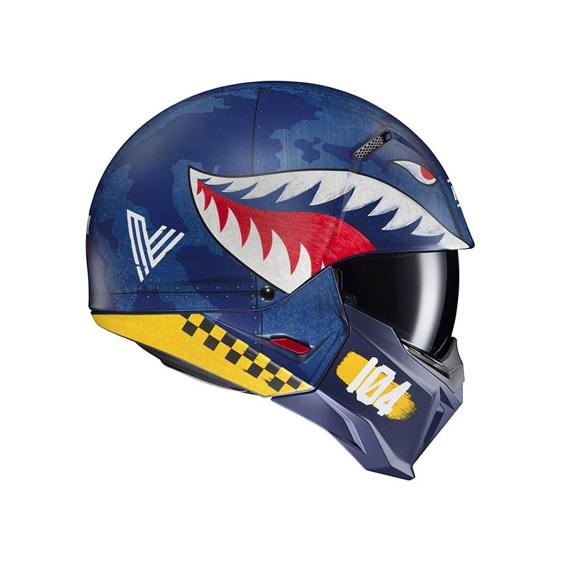 Casque ouvert avec masque HJC i20 Vanguard Call Of Duty MC2SF blanc-jaune-rouge-bleu