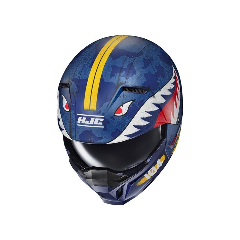 Casque ouvert avec masque HJC i20 Vanguard Call Of Duty MC2SF blanc-jaune-rouge-bleu