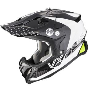 Casque de motocross Scorpion VX-22 Air Ares noir-blanc-jaune fluo