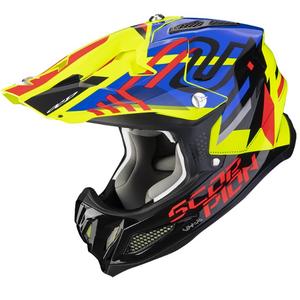 Casque de motocross Scorpion VX-22 Air Neox noir-rouge-bleu-jaune fluo