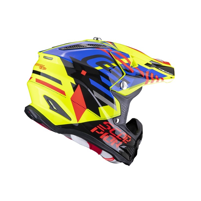 Casque de motocross Scorpion VX-22 Air Neox noir-rouge-bleu-jaune fluo