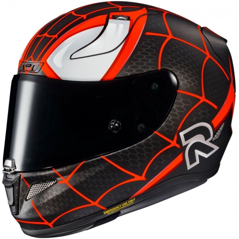 Casque moto intégral HJC RPHA 11 MILES MORALES MC1SF noir-blanc-rouge