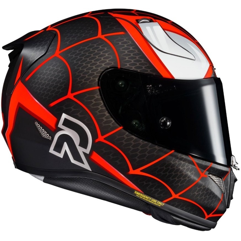 Casque moto intégral HJC RPHA 11 MILES MORALES MC1SF noir-blanc-rouge