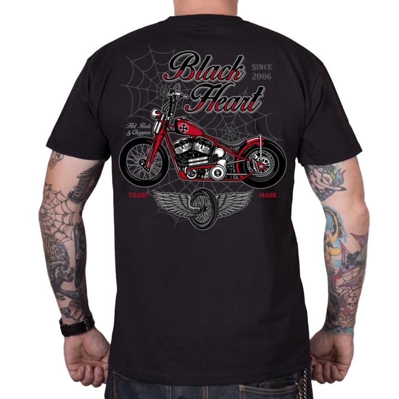 T-shirt homme Black Heart Red Baron Chopper