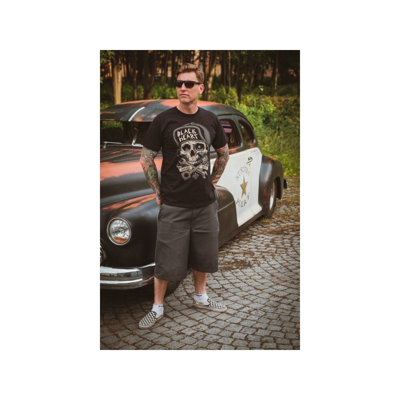 T-shirt Homme Noir Heart Garage Built