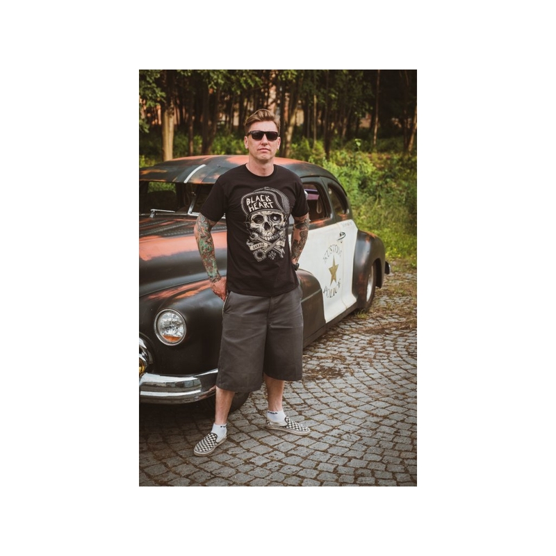 T-shirt Homme Noir Heart Garage Built