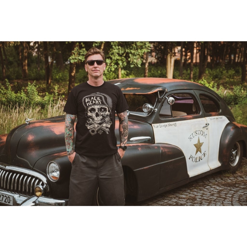 T-shirt Homme Noir Heart Garage Built