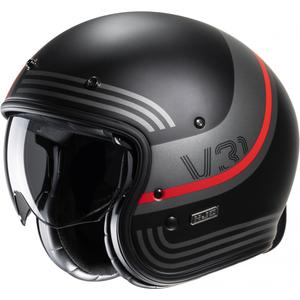 Casque moto ouvert HJC V31 Byron MC1SF rouge-gris-noir