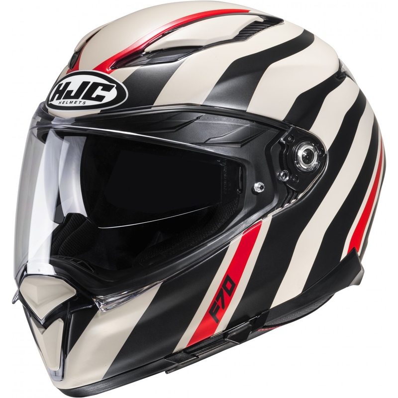 Casque moto intégral HJC F70 Galla MC9SF noir-rouge-beige soldes