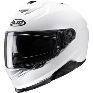 Casque moto intégral HJC i71 Solid Semi Flat blanc perle