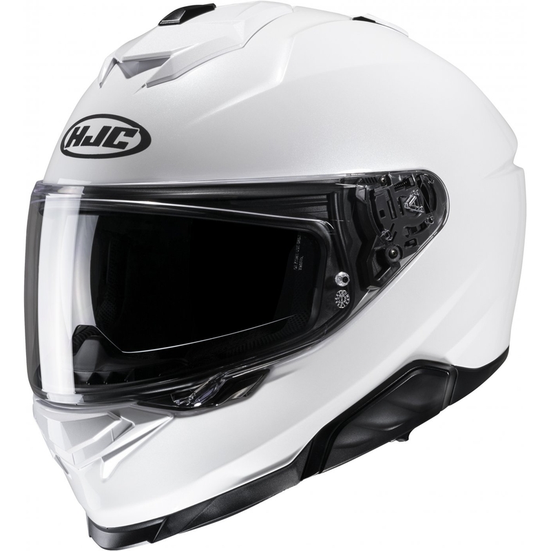 HJC i71 Solid pearl white integral motorcycle helmet