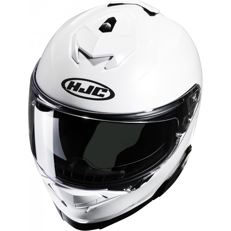 HJC i71 Solid pearl white integral motorcycle helmet