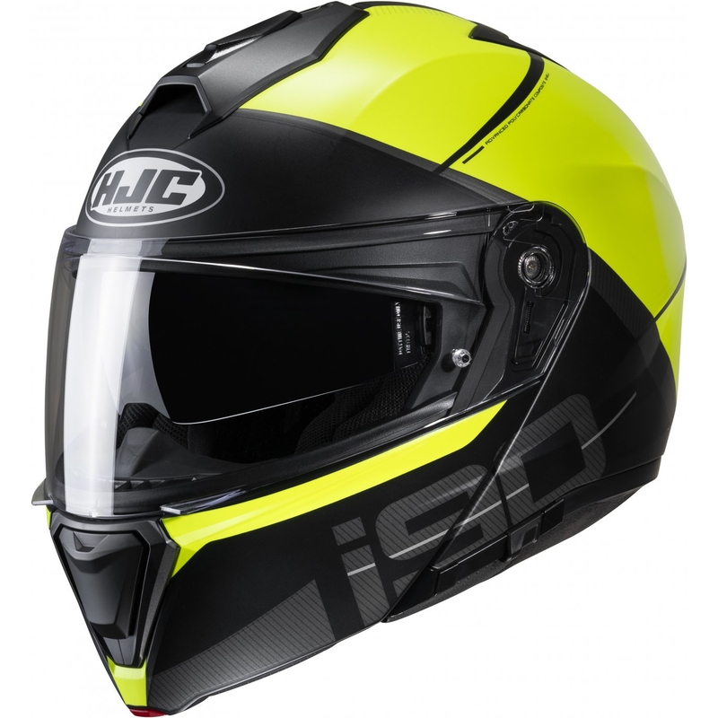 HJC i90 May MC3HSF casque moto noir-jaune fluo à visière relevable