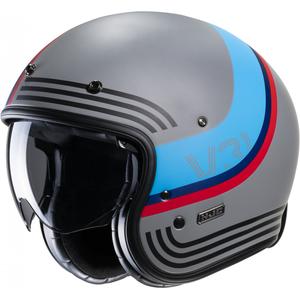 Casque moto ouvert HJC V31 Byron MC21SF rouge-bleu-noir-gris