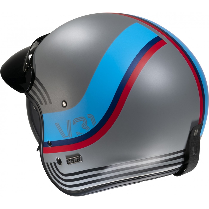 Casque moto ouvert HJC V31 Byron MC21SF rouge-bleu-noir-gris