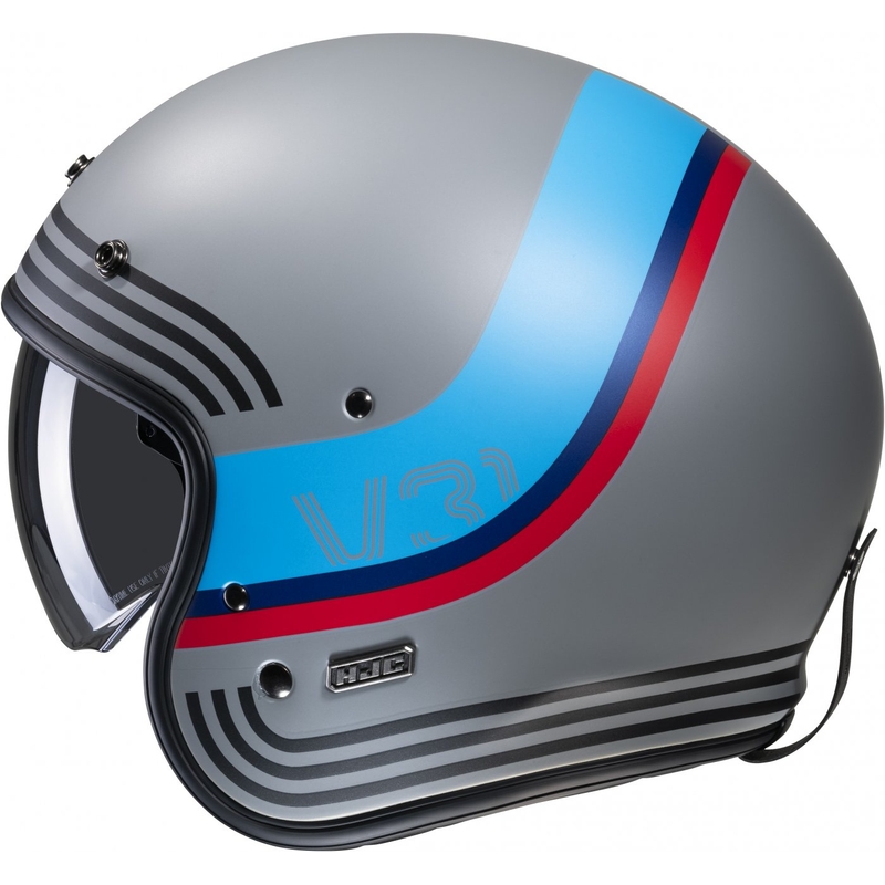 Casque moto ouvert HJC V31 Byron MC21SF rouge-bleu-noir-gris