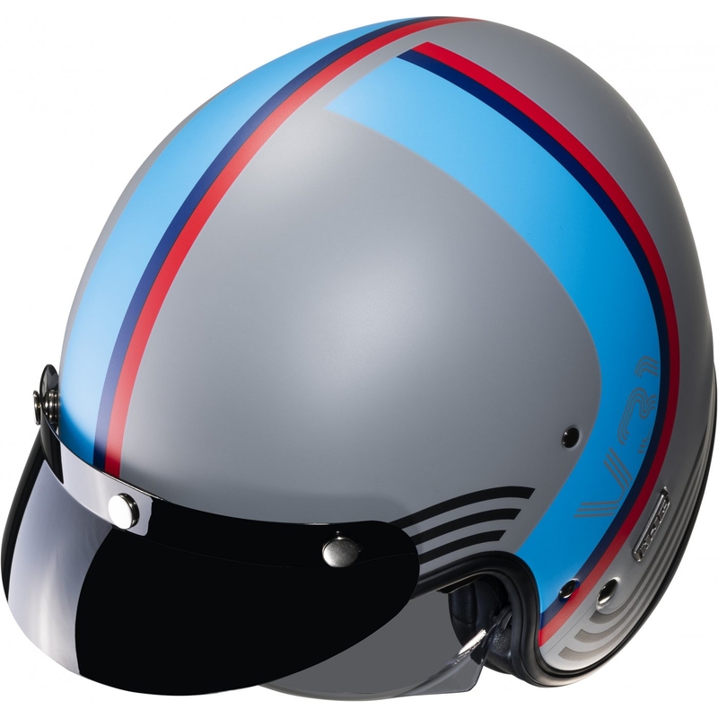 Casque moto ouvert HJC V31 Byron MC21SF rouge-bleu-noir-gris