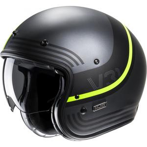 Casque moto ouvert HJC V31 Byron MC3HSF noir-gris-jaune fluo