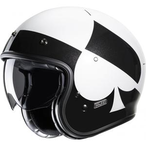Casque moto ouvert HJC V31 Kuz MC5 noir et blanc soldes