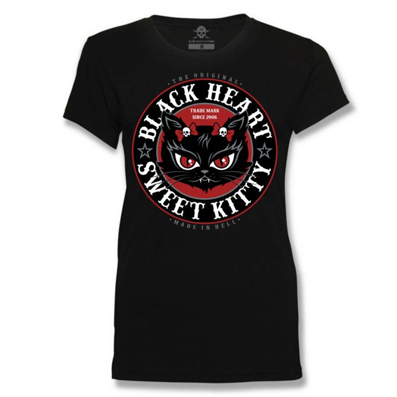 T-shirt femme Black Heart Kitty soldes
