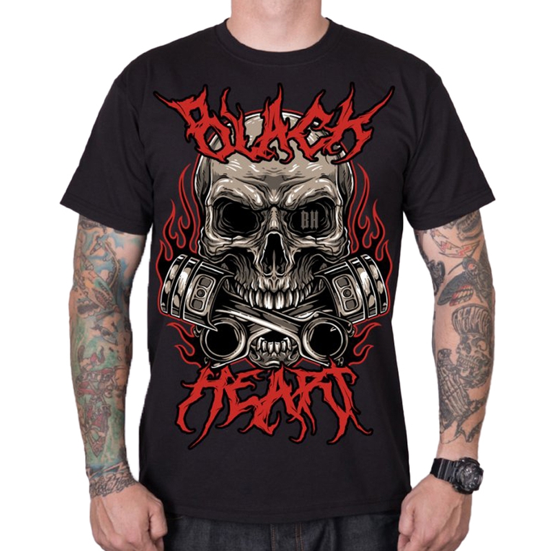 T-shirt hommes Black Heart Metal Head
