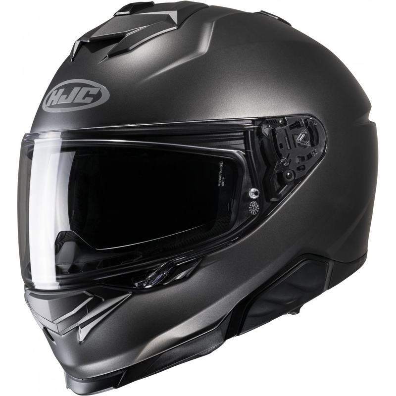 HJC i71 Solid Semi Flat titanium integral motorcycle helmet