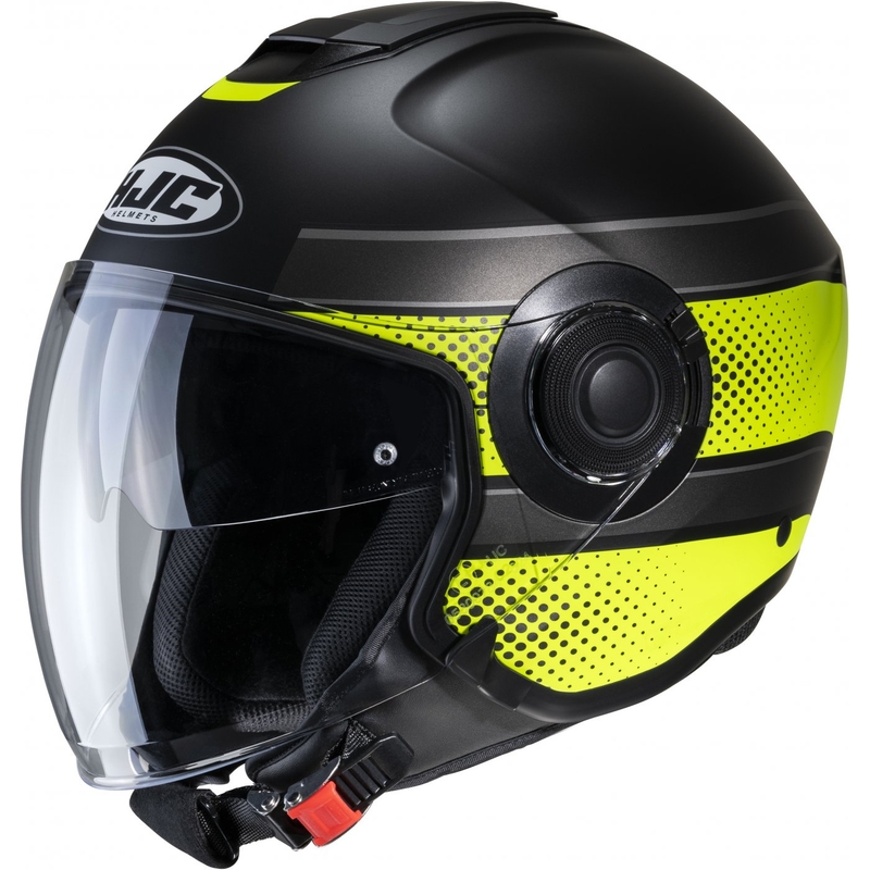 Casque moto ouvert HJC i40 Tolan MC3HSF noir-jaune fluo