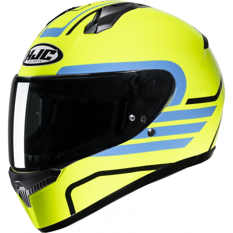 Casque moto intégral HJC C10 Lito MC3H bleu-jaune fluo