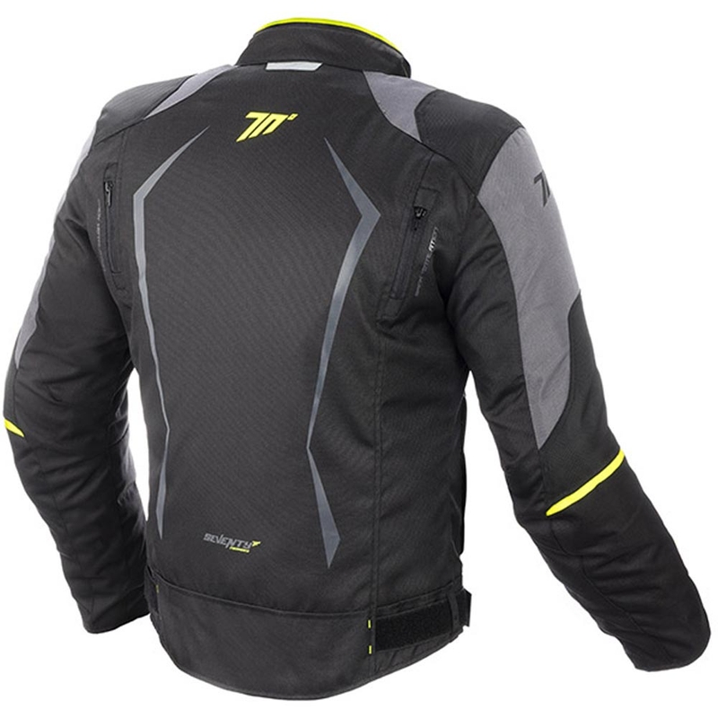 Veste moto SEVENTY DEGREES SD-JR47 noir-gris-jaune fluo