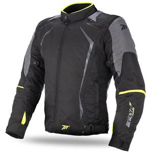 Veste moto SEVENTY DEGREES SD-JR47 noir-gris-jaune fluo