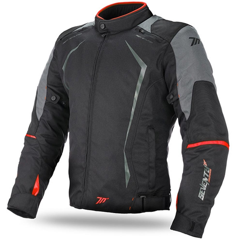 Veste moto SEVENTY DEGREES SD-JR47 noir-gris-rouge