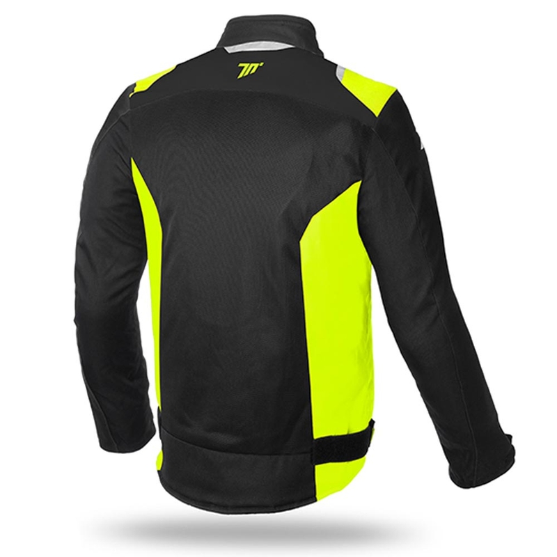 Veste moto SEVENTY DEGREES SD-JR48 noir-jaune fluo