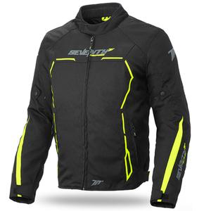 Veste moto SEVENTY DEGREES SD-JR65 noir-jaune fluo