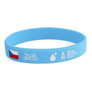 Bracelet de moto en silicone avec groupe sanguin A RH+