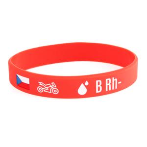 Bracelet de moto en silicone avec groupe sanguin B RH-