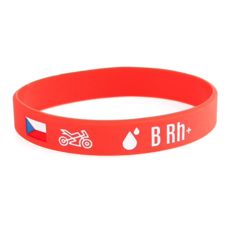 Bracelet de moto en silicone avec groupe sanguin B RH+