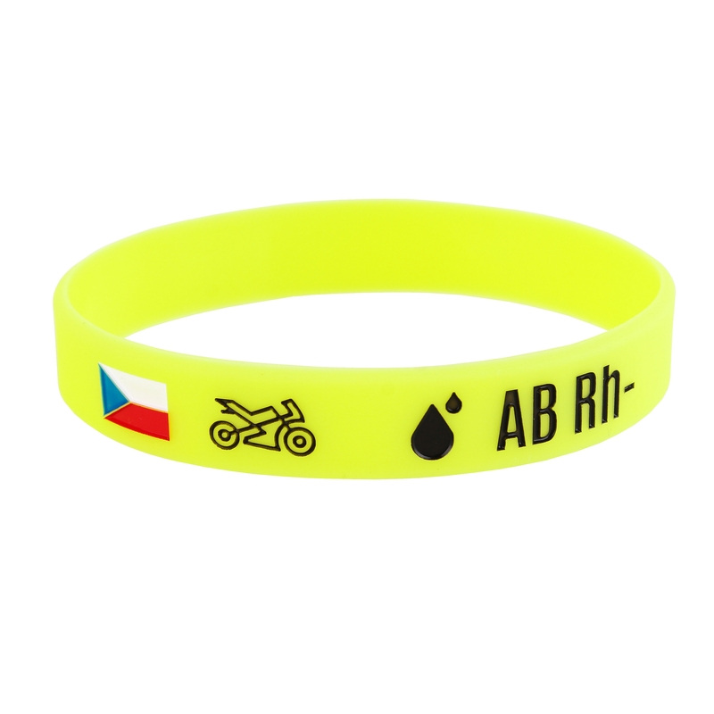 Bracelet de moto en silicone avec groupe sanguin AB RH-