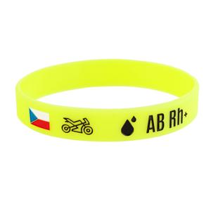 Bracelet de moto en silicone avec groupe sanguin AB RH+