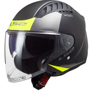 Casque moto ouvert LS2 OF600 Copter II Urbane 06 noir-jaune fluo